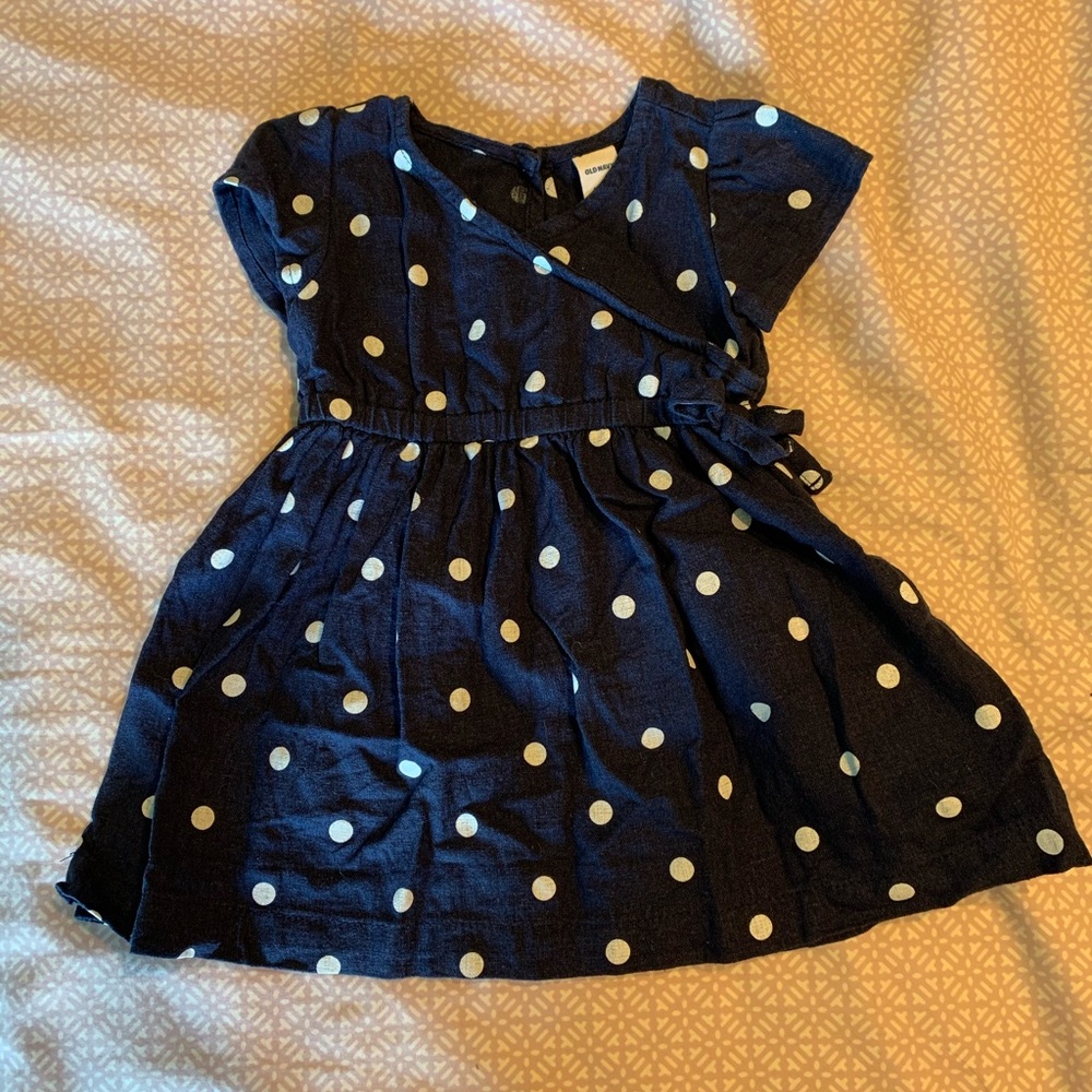 Navy blue linen/rayon old navy dress size 6-12mo